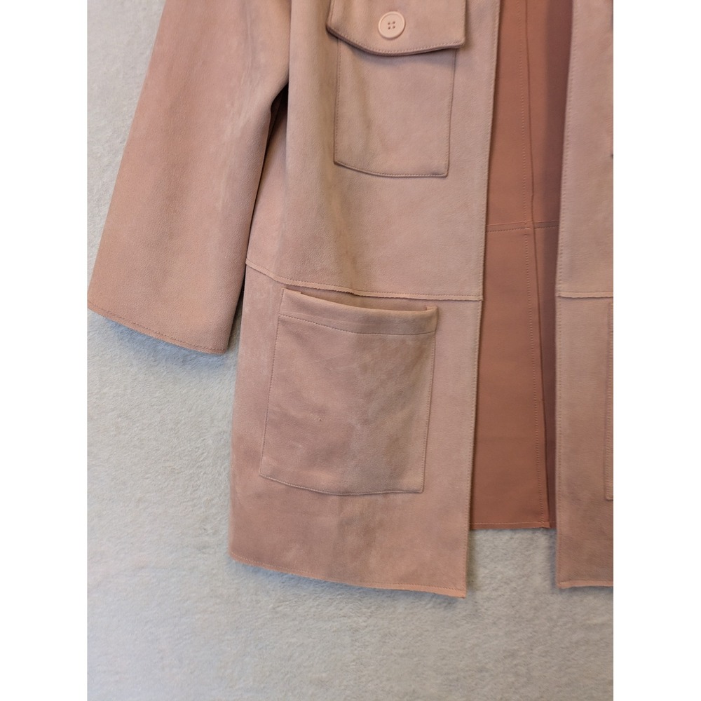 Ruby Road Jacket Women's 8P Pink Faux Suede Open Front 3/4 Sleeve - Picture 2 of 9
